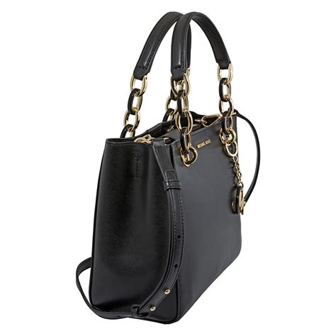 michael kors cynthia small north south satchel black|MICHAEL Michael Kors Cynthia Small North South Satchel.